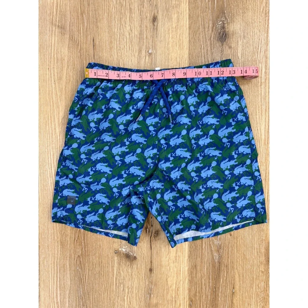 Lacoste Minecraft Swim Trunks Kids 14 Blue Green Pixel Crocodile Board‎ Shorts